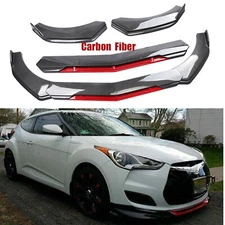 Front Bumper Lip Splitter Body Kit Spoiler For Hyundai Veloster Carbon Fiber