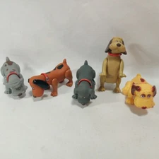 Vintage 1986 Pound Puppy Tonka PP Poseable Figure Articulated Brown PVC dogs Lot