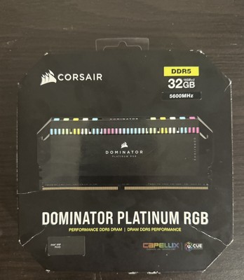 Corsair DOMINATOR PLATINUM RGB 32GB (2x16GB) PC5-49600 (DDR5-5600) CL36 DIMM...