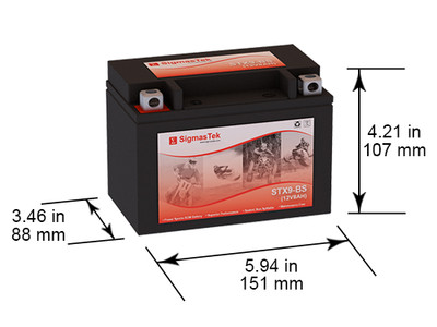 専用2 SYM 125CC Fiddle ll 125, 2009-2011 Motorcycle battery