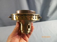NOS Brass Plated 4" Lamp Ball Shade Holder, 3" Chimney Holder w/ 3 Set Screws