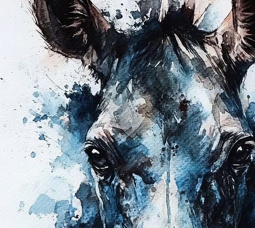 Striking Donkey Portrait 5"x7" Print on Matte Paper | Bold Animal Artwork - Picture 5 of 7