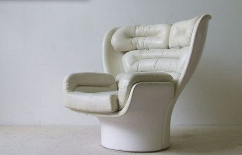 Joe Colombo 1963 Elda Fibreglass Arm Chair Leather White - 第 1/6 張圖片