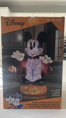 Disney Halloween Vampir Mickey Mouse drehende Laterne LED leuchtet Glitzer NEU