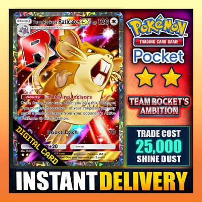 Pokemon TCG Pocket - Team Rocket's Raticate EX - Full Art    - Englisch - Schnell  