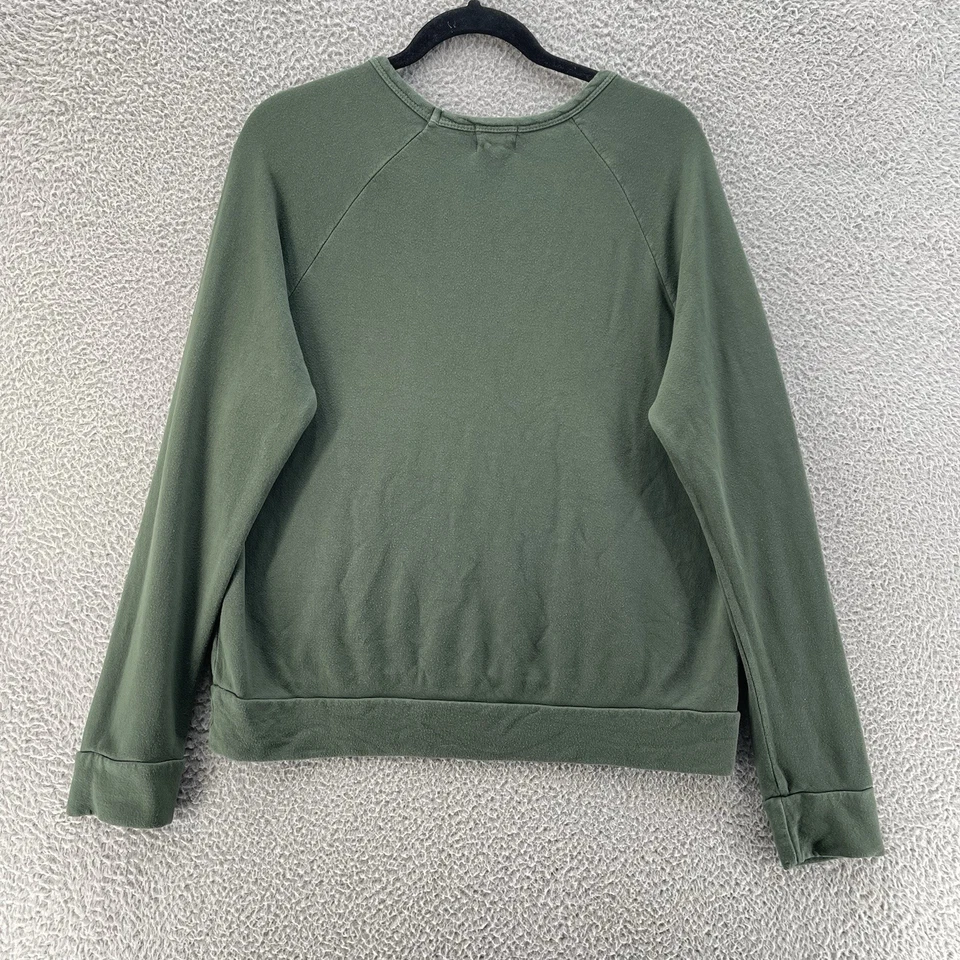 Sundry Sweatshirt Women 2 Forest Green Multi Heart Print French Terry Comfort - Image 2 of 4