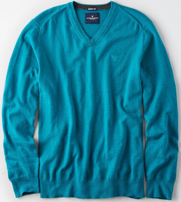 Men's American Eagle AEO V Neck Sweater Large Light Blue - New With Tags