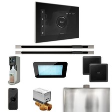 Mr Steam XDream Max Steam Pkg w/iSteamX Ctrl-Linear Steamhead-Blk Brushed Nickl