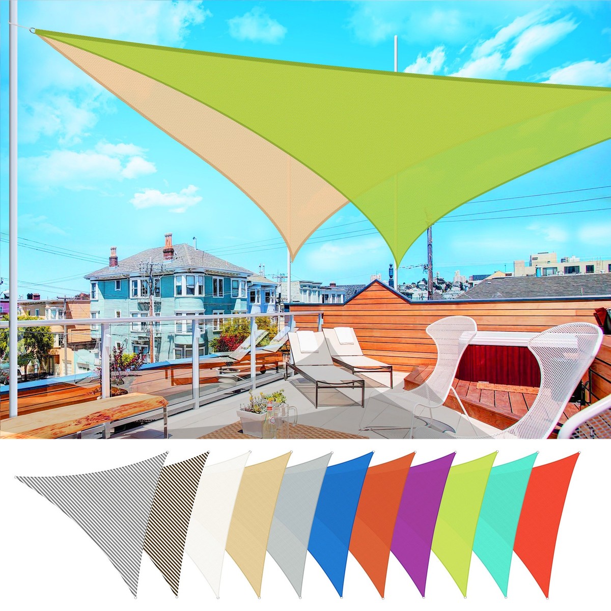 25'x25'x25' Triangle Sun Shade Sail Canopy UV Block Patio