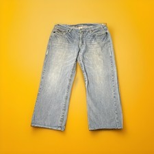 True Religion Billy Super T Light Wash Thick Stitch Mens Jeans Size 42 EUC