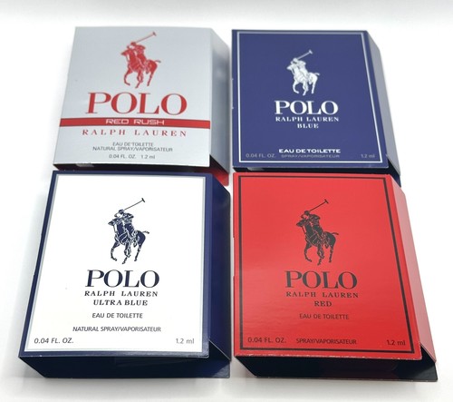 Ralph Lauren Polo EDT Samples - One of Each Shown In A Sample Sized Spray Vial.