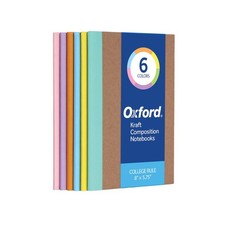Composition Notebook 6 Pack 60 Sheets College Ruled 5.75 x 8 Inches 63832