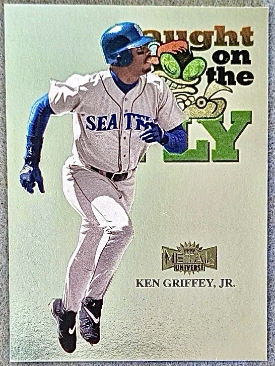 Ken Griffey Jr 1999 Skybox Metal Universe Caught on the Fly Holo Foil #233