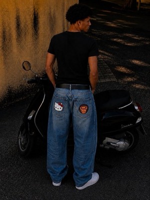 BAPE x Sanrio Hello Kitty x Baby Milo Jeans 2010 Rare Vintage Größe M