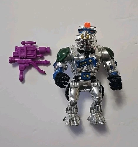 Vtg 1993 TMNT Robotic Bebop w/Gun & MINT Chrome MINT JOINTS AWSOME COND. Ninja T