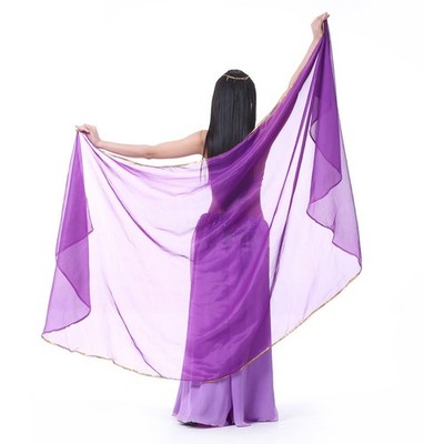 2,5 x 1,2 m Bauchtanz Frauen seidiger Schal durchsichtig Chiffon Netz Schal Schleier Hand geworfen