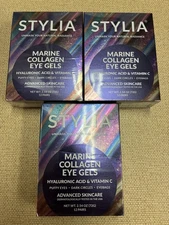 3 PACK Stylia Marine Collagen Eye Gels Hyaluronic Acid & Vitamin C 12 PAIRS x 3