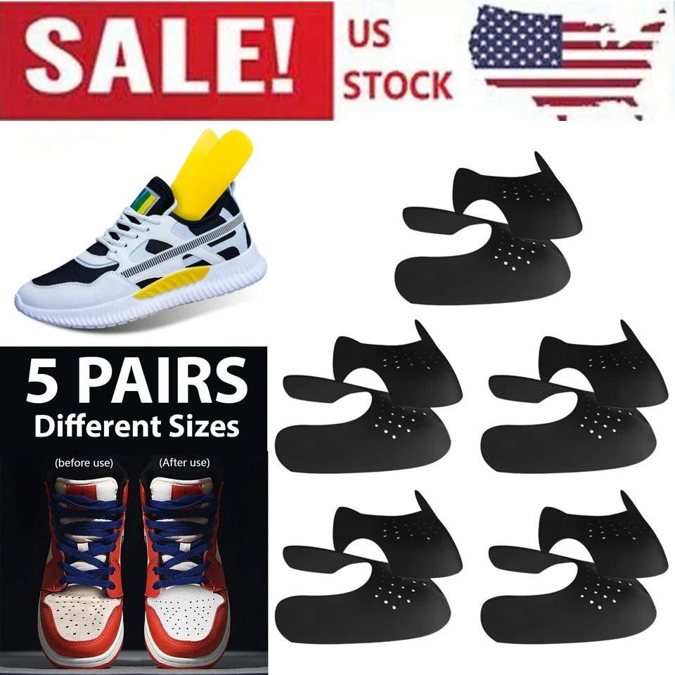 5 Pairs Anti Crease Shoe Protector Anti-Wrinkle Toe Cover Cap Sneaker Guards USA