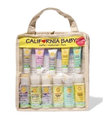 California Baby Deluxe Travel Set Shampoo Body Wash Lotion Bubble Bath New Gift