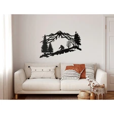 Skier Metal Wall Decor for Home and Outside