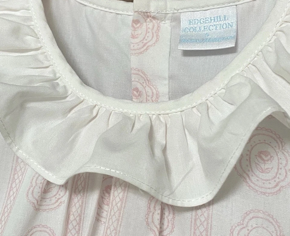 Vestido ajustado Edgehill Collection rosa, forrado, cuello con volantes niñas talla 5 Foto 4 de 4