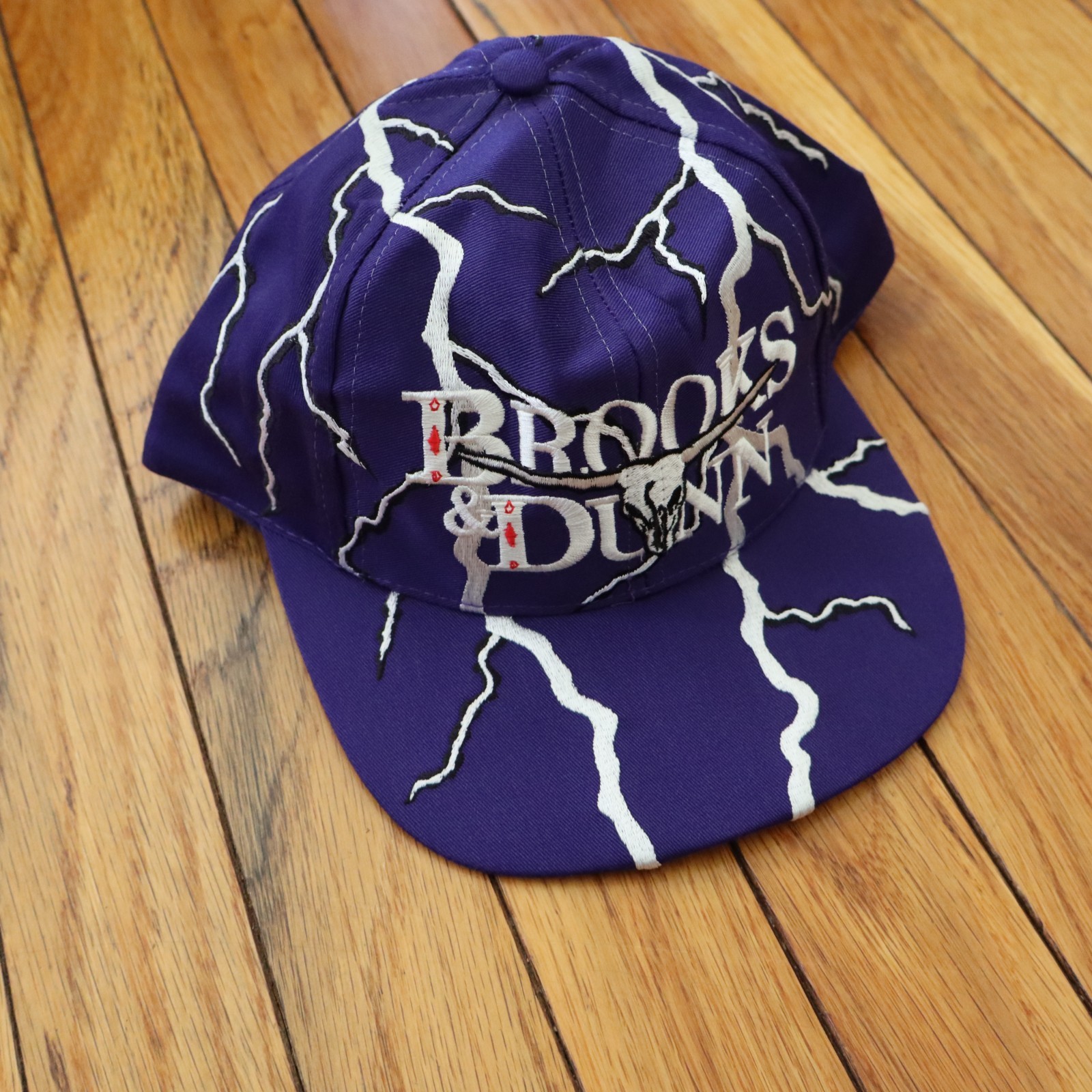 New Vintage Brooks & Dunn Lightning Snapback Hat Purple 90s 