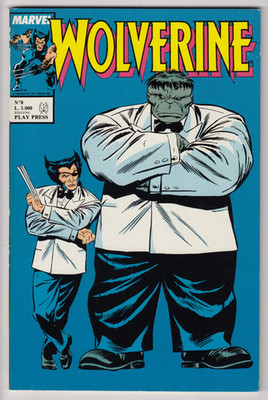 Marvel WOLVERINE #8 Italian Edition 1990 Classic John Buscema GRAY HULK Cover!
