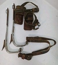 Vintage Bashlin Aluminum Lineman Tree Pole Hunter Climbing Spikes Gaffs