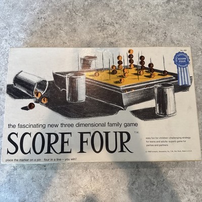 Vtg 1968 Board Game Score Four Three Dimensional 3D Tic Tac Toe Complete