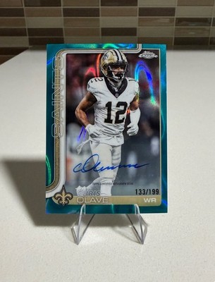 2025 Topps Chrome - Autographs Chris Olave Saints Aqua Lava Refractor /199 (AU)