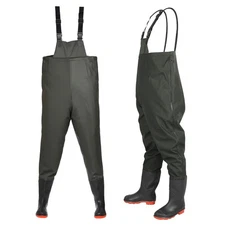 Fishing Waders with Boots 2-Ply Nylon PVC Waterproof Chest Waders for Men&Women