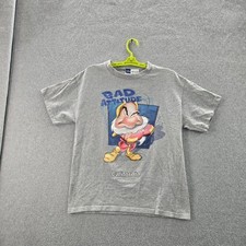 VINTAGE Disney Men Shirt M Gray Y2K California Grumpy Dwarf Short Sleeve