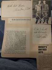Fred Bun Bill Cook NY Rangers Crescents signed autographed Hockey 3x5 index card