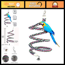 Colorful 65" Cotton Bendable Rope Perch Swing for Parrots  Birds - Chew Toy, Cl