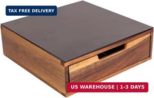 Tempered Glass and Natural Wood Coffee Pod Drawer Organizer - 20 Capsule Multifu