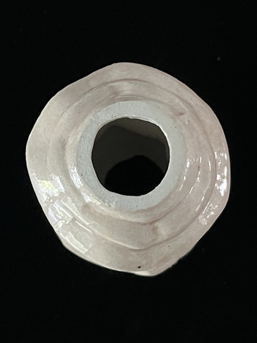 Vintage 70er Jahre glasiert Rose Rosa Mauve große Keramik Makramee Perlen Basteln 2er Set - Bild 14 von 20