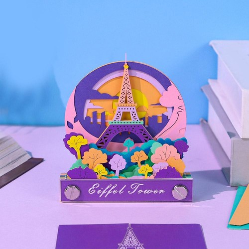Torre Eiffel carta intaglio modello 3D adesivo quaderno decorazione scrivania - Foto 3 di 13