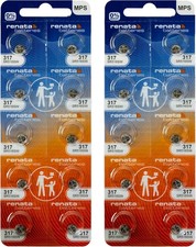 Renata 317 SR516SW Batteries - 1.55V Silver Oxide 317 Watch Battery 20 Count 