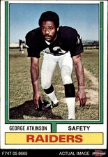 1974 Topps #384 George Atkinson Raiders Morris Brown 6 - EX/MT