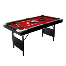Garvee 6 Ft Foldable Pool Table Billiard Table Compact Space Indoor/outdoor Red