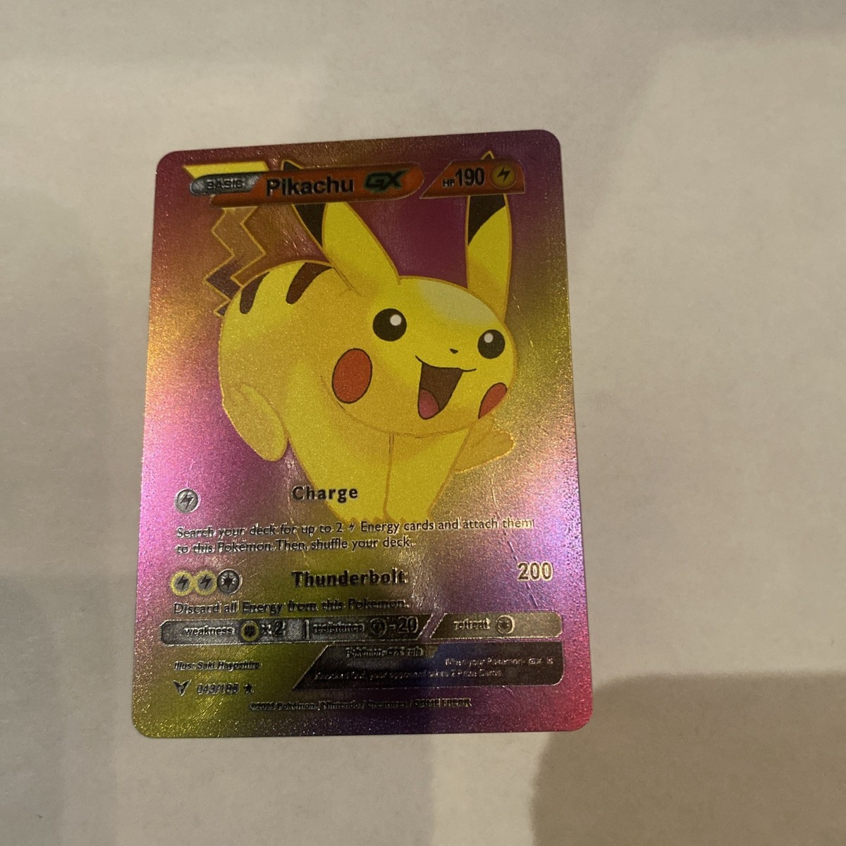 Pikachu GX 190 HP Rainbow Foil Fan Art Card GoPikachu 🔥🔥🔥 | eBay