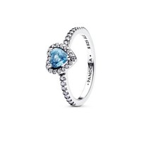 Ring 52 - Sterlingsilber - Hellblaues Herz Ring