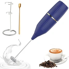 Handheld Milk Frother 14,000 RPM Drink Mixer Wand with Stand & Stirring Spoon...