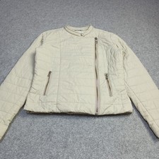 Closed Veste Femmes Taille L Slim Beige Isolé Transitional Zip Entier Manteau