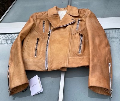 UltraRare & Great Balmain AW22 Natural Color Leather Cow Distress Biker Jacket