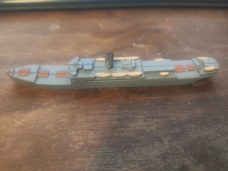 Painted 1:1250 Scale British Steamer RMS ALMANZORA 1914 in Wartime Colors.