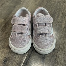 Vans Old Skool V Pink Glitter Skate Shoe -Baby/Toddler Size 4.5 Limited Edition