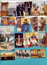 1937 PETER JACKSON LTD. THE PAGEANT OF KINGSHIP 25 DIFFERENT TOBACCO CARD LOT