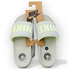 New Nike Offcourt Slide.10/Womens Sandals Light Silver Barely Volt BQ4632-013