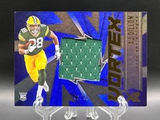 AJ Dillon 2020 Panini Xr Rookie Vortex Materials Blue /49 RC #VX-25 Mem Patch
